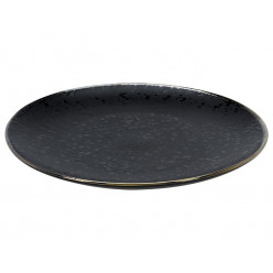 Тарелка сервировочная 26cm Metallic Rim Black, керамика