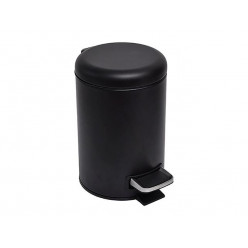 Ведро для мусора с педалью Tendance 3l H25.5cm, металл, черное, soft
