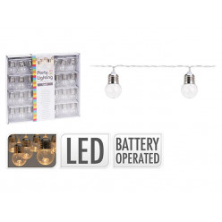 Гирлянда уличных ламп 30LED белый 4.5m, D4cm на батарейках