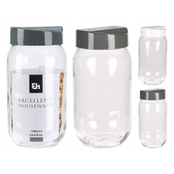 Банка стеклянная с крышкой пластик EH 1l, 18cm