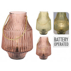Фонарь LED стеклянный "Амфора" 20cm, на батарейках