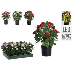 Цветок искусственный с 20LED 25cm, в горшке