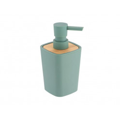 Диспенсер для мыла Tendance Rubber 380ml, крышка бамбук, зел