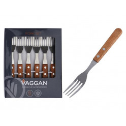 Набор вилок для стейка Vaggan 6шт 19cm, дерев ручка