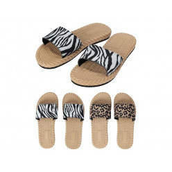 Тапочки летние (шлепки) женские "Leopard and zebra" 36-41