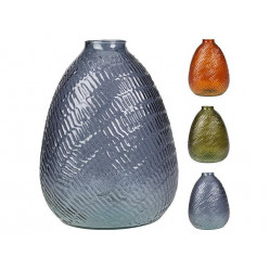 Ваза стеклянная "Corbel" H22сm, D16cm цветная