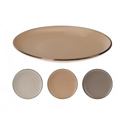 Тарелка сервировочная 26cm Metallic Rim, керамика, с каймой
