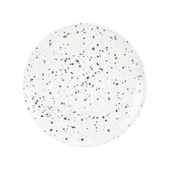 Тарелка сервировочная 26.5cm Metallic Speckle "Горох", белая