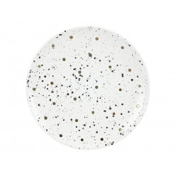 Тарелка десертная 20.5cm Metallic Speckle "Горох", белая
