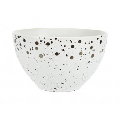 Салатница керамическая 14.5cm Metallic Speckle "Горох", белая