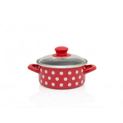 Кастрюля эмалированная Classic 16cm, 1.5l, крышка стекло