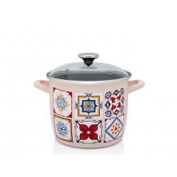 Кастрюля эмалированная Imperial 20cm, 5.1l, крышка стекло