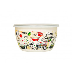 Контейнер эмалированный "Home Cooking" D14cm, 1.1l, крышка пластик