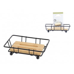 Мыльница Tendance Bamboo черный металл, дно бамбук