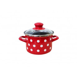 Кастрюля эмалированная Classic 14cm, 1.5l, крышка стекло