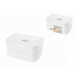 Лоток для хранения Econova Velvet 0.9l, 15Х11.5Х7cm, с крышкой, белый