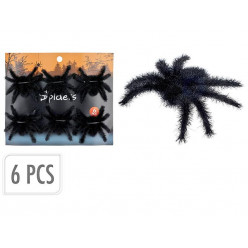 Набор пауков Halloween 6шт с ворсом 7cm