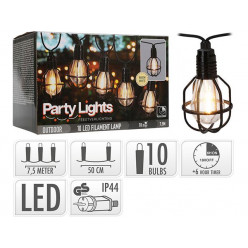 Гирлянда уличных ламп 10LED, 7.5m, D6.7cm, с таймер