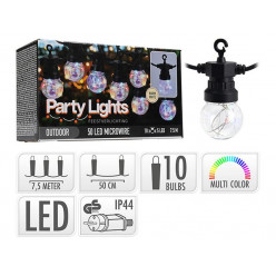 Гирлянда уличных ламп 10LED, многоцветная, 7.5m, G50, D5cm