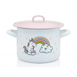 Кастрюля эмалированная "Unicorn" 14cm, 1.5l, крышка металл