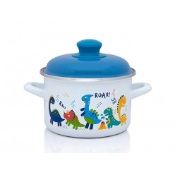 Кастрюля эмалированная "Dino" 16cm, 2l, крышка металл
