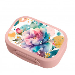 Ланч-бокс Phibo "Цветы" 0.98l, 18X13X5cm, розовый
