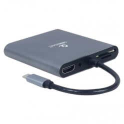 Видеоадаптер Cablexpert A-CM-COMBO6-01, USB Type-C - VGA, HDMI, USB Type-C, USB Type-A, SD card-reader, Серый