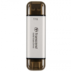 Внешний портативный SSD накопитель Transcend ESD310S, 1 ТБ, Серебристый (TS1TESD310S)