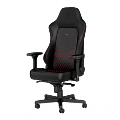 Игровое кресло Noblechairs Hero, Натуральная кожа, Черный | Красный