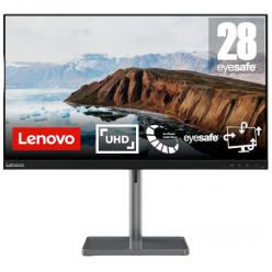 28,5" Монитор Lenovo L28u-35, IPS 3840x2160 4K UHD, Чёрный | Серебристый