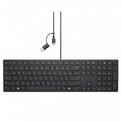 Клавиатура DELL KB525C, Проводное, Чёрный