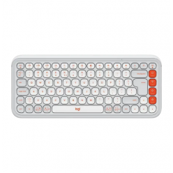 Клавиатура Logitech POP ICON, Беспроводное, Белый | Оранжевый