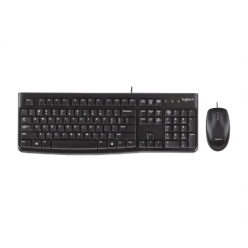 Клавиатура и мышь Logitech MK120, Проводное, Чёрный