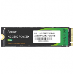 Накопитель SSD Apacer AS2280P4U, 1024Гб, AP1TBAS2280P4U-1