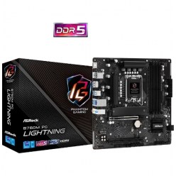 Материнская плата ASRock B760M PG LIGHTNING, LGA1700, Intel B760, Micro-ATX