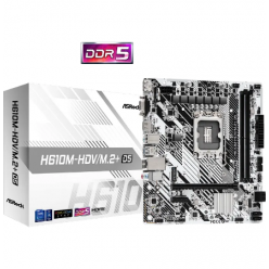 Материнская плата ASRock H610M-HDV/M.2+ D5, LGA1700, Intel H610, Micro-ATX