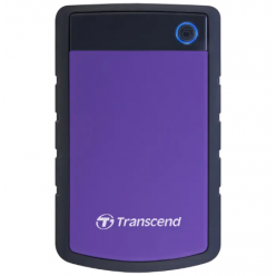 Внешний портативный жесткий диск Transcend StoreJet 25H3P, 1 ТБ, Серый/Фиолетовый (TS1TSJ25H3P)