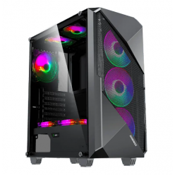 Компьютерный корпус Gamemax Revolt, Midi-Tower, Без блока питания, Чёрный