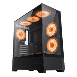 Компьютерный корпус Gamemax VISTA, Midi-Tower, Без блока питания, Чёрный