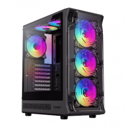 Компьютерный корпус Gamemax Starlight 2 AB, Midi-Tower, Без блока питания, Чёрный