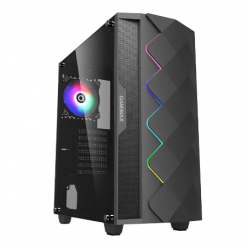 Компьютерный корпус Gamemax Diamond COC, Midi-Tower, Без блока питания, Чёрный