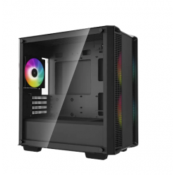 Компьютерный корпус Deepcool CC360 ARGB, Midi-Tower, Без блока питания, Чёрный