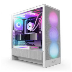 Компьютерный корпус NZXT H5 Flow RGB, Midi-Tower, Без блока питания, Белый