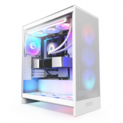 Компьютерный корпус NZXT H7 Flow RGB, Midi-Tower, Без блока питания, Белый