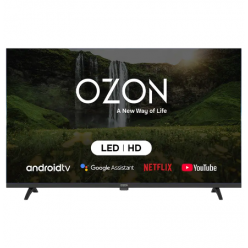 32- LED SMART Телевизор OZON H32S6000R, 1366x768 HD, Android TV, Чёрный