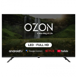 43- LED SMART Телевизор OZON H43S7000R, 1920x1080 FHD, Android TV, Чёрный