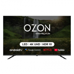 50- LED SMART Телевизор OZON U50Z8000R, 3840x2160 4K UHD, Android TV, Чёрный