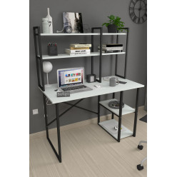 Офисный стол с 2 отделениями Metal Nex Home 120 x 60 см, Белый