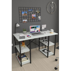 Офисный стол с 4 отделениями Metal Nex Home 120 x 60 см, Белый