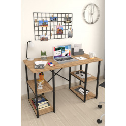Офисный стол с 4 отделениями Metal Nex Home 120 x 60 см, Дуб
